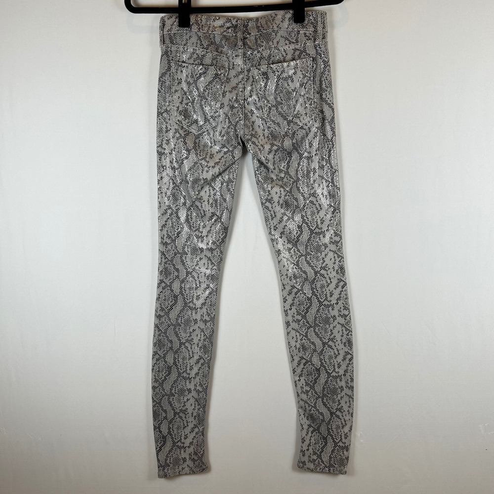 MOTHER The Looker Ankle Skinny Jeans Rattlesnake Animal Print Women's Size 24 - Picture 2 of 12